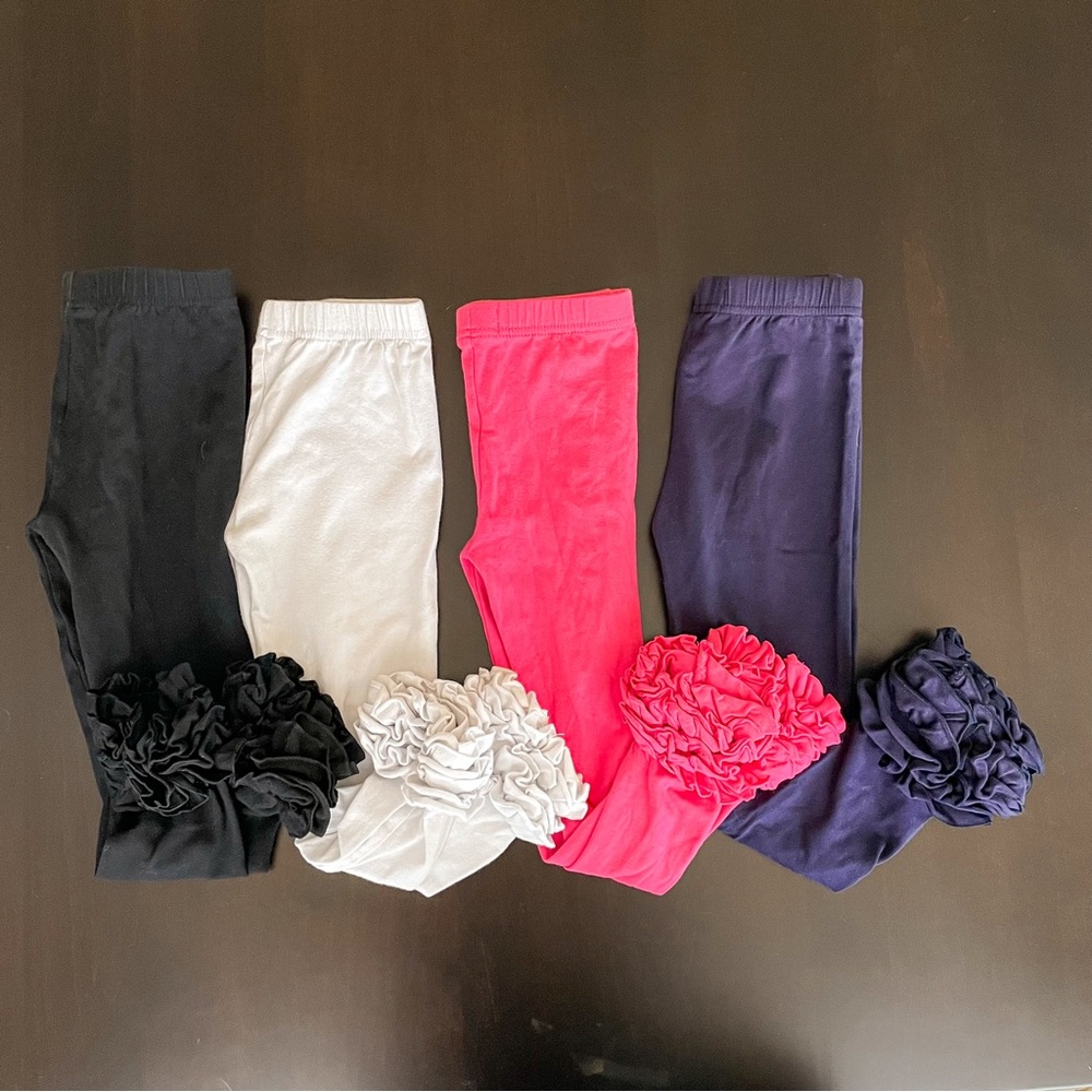Set of 4 ruffle leggings - size 6 - full length